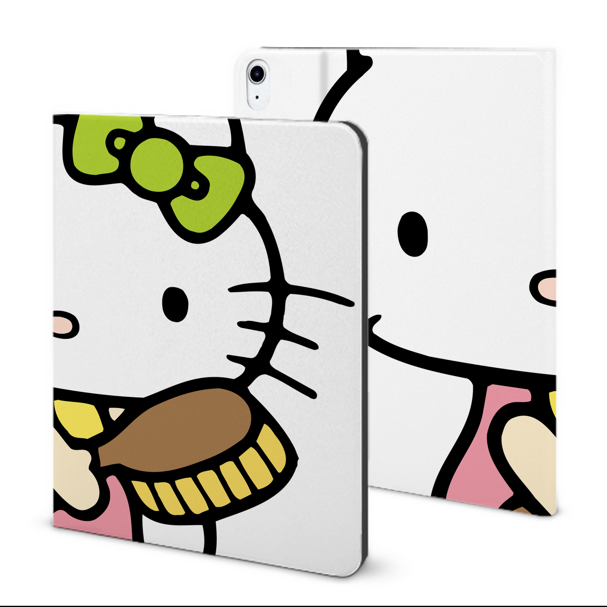 （画像用） Hello Kitty ハローキティ IPad ケース ブック型 PUレザー TPU 耐衝撃 軽量 薄型 ペン収納なし 全面保護 IPad 各モデル対応